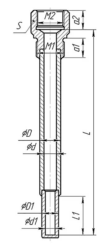 Схема гильзы защитной термометрической ГПП-ГЗ-003
